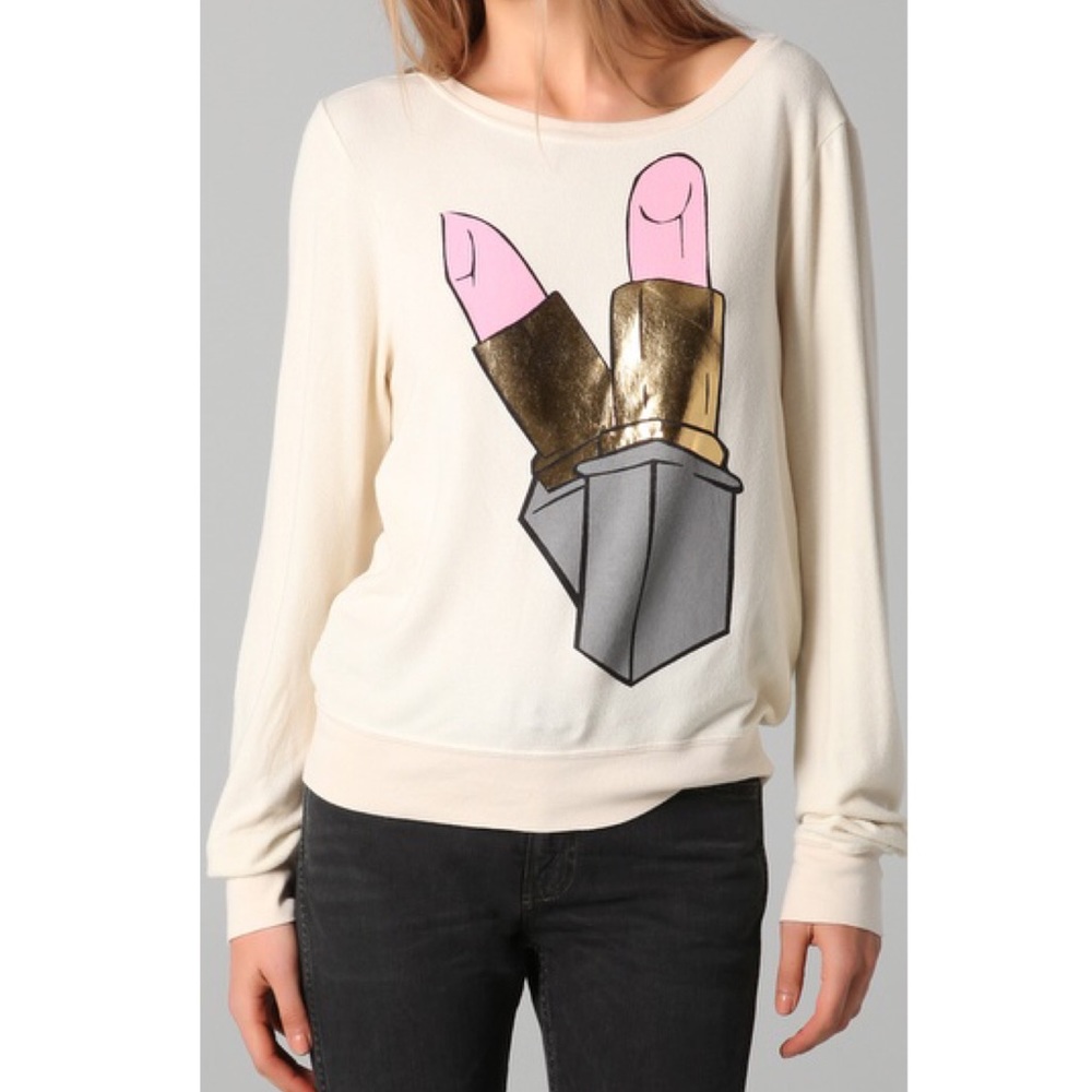 M WILDFOX PINK LIPSTICK BAGGY BEACH JUMPER RARE